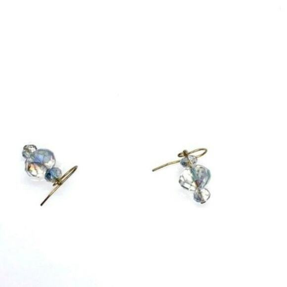 Clear Crystal Rhinestone Gold-Tone Dangle Earrings - Picture 5 of 6